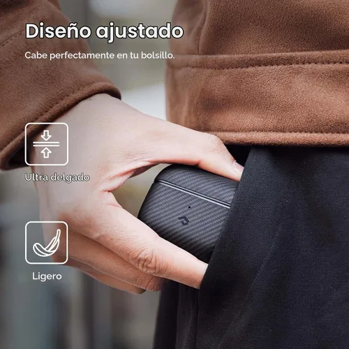 Vista 8 de PITAKA Funda MagSafe, fibra de aramida tejida para AirPods Pro 2, color Negro