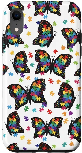 Vista 25 de Funda con patrón de rompecabezas de mariposa para iPhone 17
