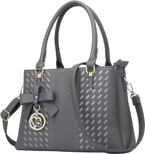 Vista 17 de KKXIU Bolsos tipo satchel para mujer con asa, bolsos de hombro y carteras con bolsillos y cremallera, bolsos cruzados de cuero