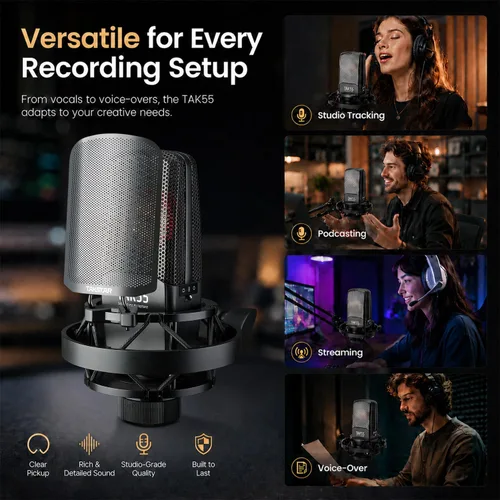 Vista 5 de TAKSTAR TAK55 XLR Micrófono de condensador con diafragma grande de 1.339 in