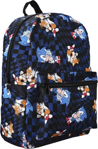 Vista 4 de Bioworld Mochila con estampado de personajes Sonic The Hedgehog, OSFA, Azul, Classic