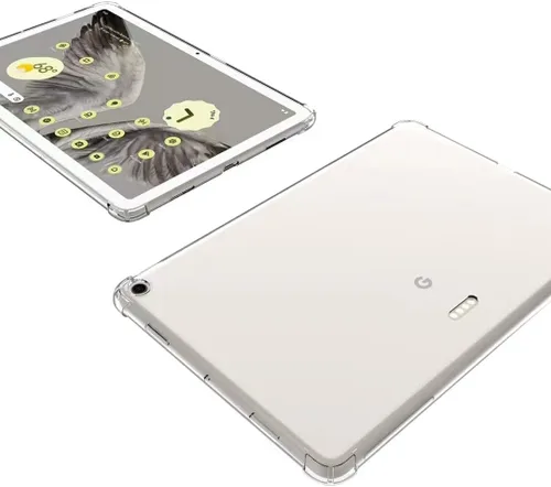 Vista 3 de Zeking Funda para tableta Google Pixel (2023), esquinas reforzadas transparentes transparentes de poliuretano termoplástico (TPU) para tableta