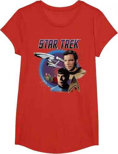 Vista 9 de Star Trek Original Series Vintage Enterprise T-Shirt Baby Blue