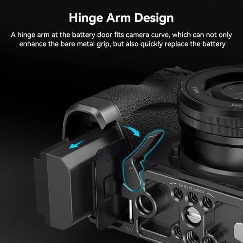 Vista 7 de SmallRig Placa base para Sony Alpha 6700, placa de montaje inferior incorporada de liberación rápida para Arca, compatible con cambio rápido entre