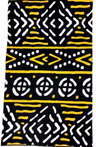 Vista 2 de Tela de impresión Bogolan, Tela africana de The Yard, Tela de impresión de barro, Vestido de impresión africana, Tela africana para mujeres, Tela