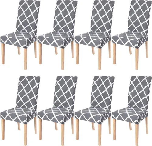 Vista 10 de SearchI Juego de 2 fundas elásticas para sillas Parsons de comedor, fundas elásticas con estampado de elastano, extraíbles, lavables, fundas