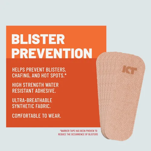 Vista 5 de KT Health - Cinta de prevención de ampollas, 30 tiras precortadas para protección contra ampollas, adhesivo fuerte, probada por dermatólogos, ideal