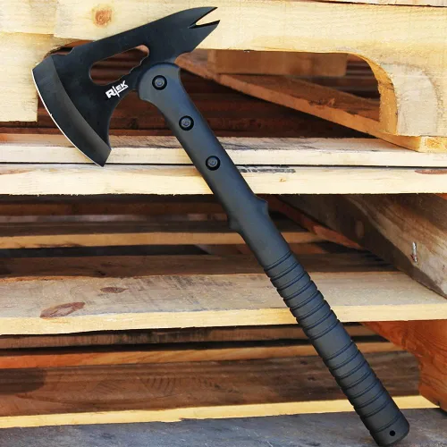 Vista 2 de Rtek Hacha táctica Tomahawk con punta de garra de 16.75 pulgadas, herramienta de hacha de supervivencia ligera con funda