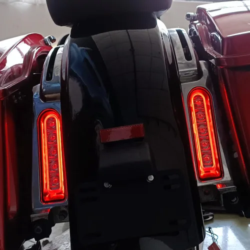 Vista 3 de Insertos de soporte para alforjas LED, panel de relleno para luz auxiliar del guardabarros, luces de freno y cola para Harley Electra Glide Road