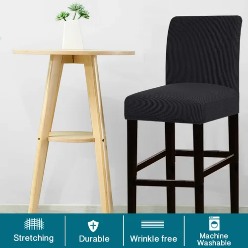 Vista 7 de Funda elástica para taburete de bar, taburete de mostrador, funda para silla de pub para comedor, cafetería, funda protectora para taburetes de bar