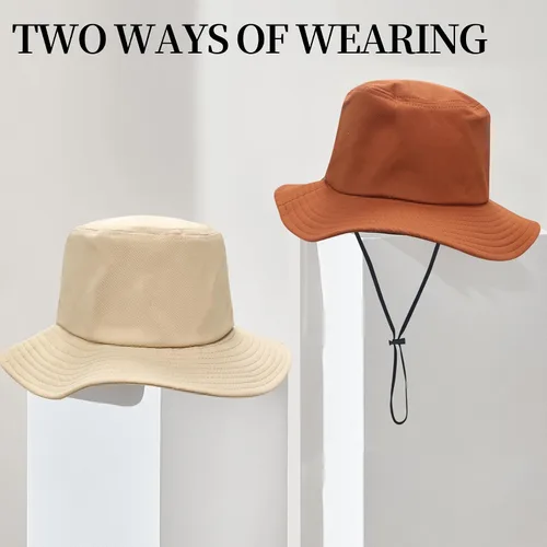Vista 53 de PFFY Bucket Hat for Women Men Cotton Summer Sun Beach Fishing Cap