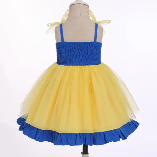 Vista 4 de IDOPIP Baby Girls Halloween Tutu Dress Shiny Spider Bat Princess Birthday Party Dresses Ruffle Tulle Bowknot Dress up Costume