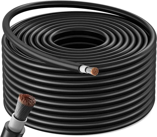 Vista 11 de Bateria Power 4 pares de cable de panel solar de 50 pies negro y 50 pies rojo Kit, cable de extensión de panel solar 10AWG (6mm²) de cobre estanñado