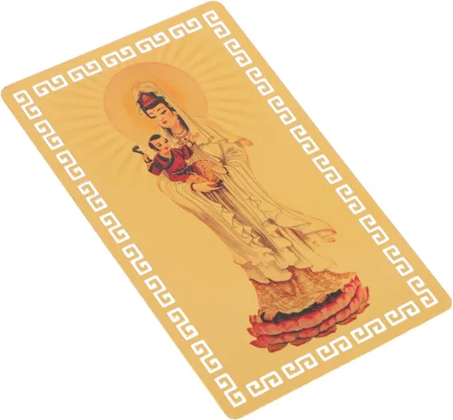 Vista 8 de Tarjeta religiosa de metal de Feng Wealth para Guanyin, estilo decorativo de la suerte, meditación de éxito en la pared, decoración budista Shui