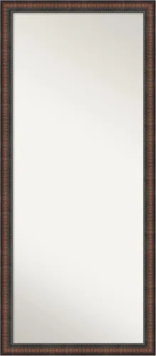 Vista 22 de Amanti Art Espejo de longitud completa no biselado (64.5 x 28.5 pulgadas), marco marrón medio Alta - Espejo de piso, espejo de pared, marrón