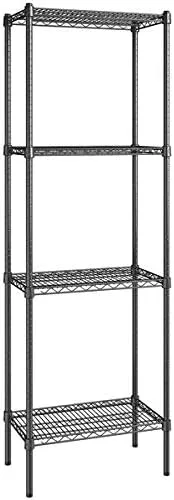 Vista 298 de Kit de 4 estantes de epoxi verde NSF de 21 x 72 pulgadas con postes de 86 pulgadas, estantería de almacenamiento resistente, kit de estantería