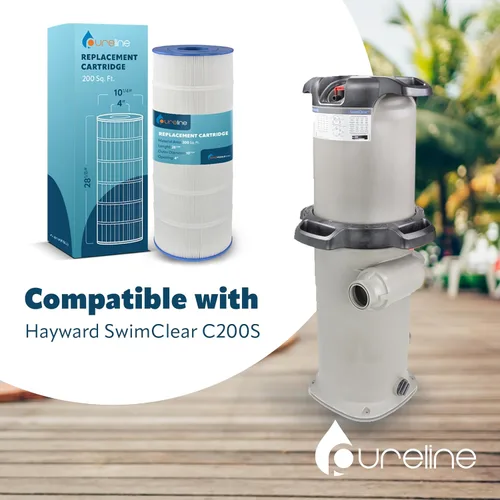 Vista 2 de Pureline Filtro de cartucho de repuesto para piscina, 200 pies cuadrados, PL0167, compatible con Hayward Swimclear C200S, CX200XRE, Unicel C-9442
