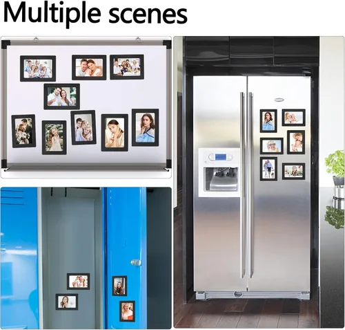Vista 6 de Marco de Fotos FYY 3.5x5, Juego de 5 Marcos Magnéticos para Refrigerador, Marcos Magnéticos Adecuados para Nevera, Lavavajillas, Casillero