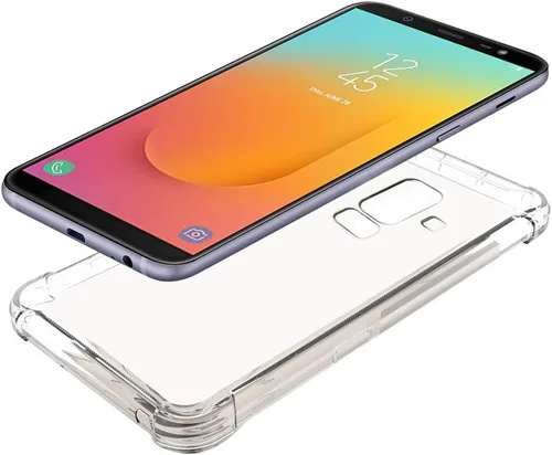 Vista 5 de Zeking Galaxy J8 2018 - Funda antiarañazos transparente de silicona TPU flexible con cuatro esquinas parachoques funda protectora para Samsung