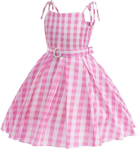 Vista 2 de Disfraz rosa para niñas, disfraz de película, disfraz de Halloween, fiesta de cumpleaños