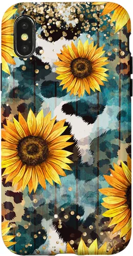 Vista 5 de Funda Boho Western de piel de vaca para iPhone 12 Pro Max