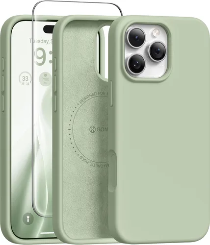 Vista 11 de GONEZ Funda magnética para iPhone 12 Case / 12 Pro Case, compatible con MagSafe, [protector de pantalla + protector de lente de cámara], funda