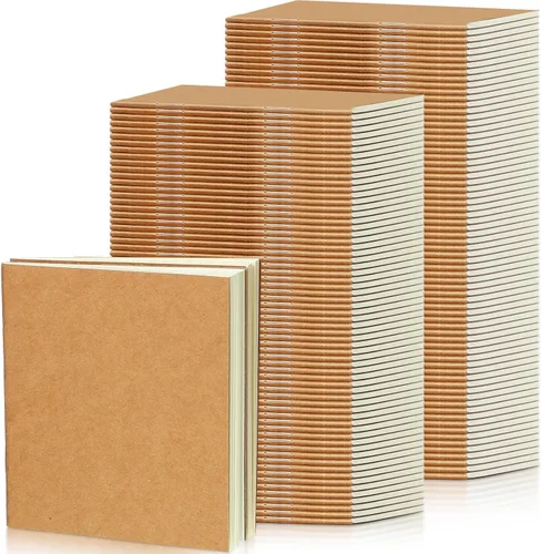 Vista 10 de Thenshop Paquete de 150 mini cuadernos a granel pequeños de bolsillo en blanco para niños de 4 x 4 pulgadas, diarios sin forro, cuadernos