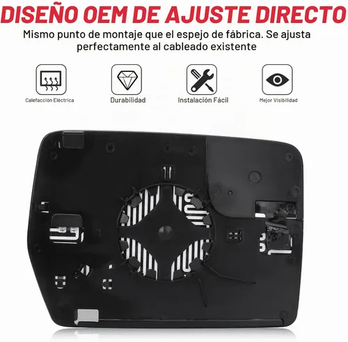 Vista 6 de Espejo calefactable para Ford F150 2011, 2012, 2013, 2014, repuesto BL3Z-17K707-E