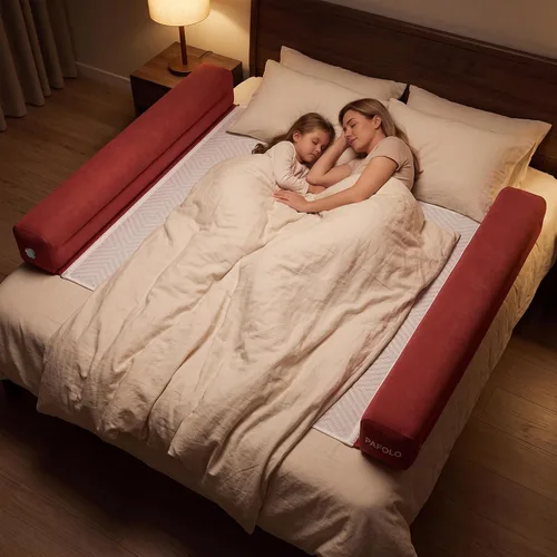 Vista 8 de Riel de cama inflable, parachoques portátiles de cama de viaje para niños pequeños, paquete de 2