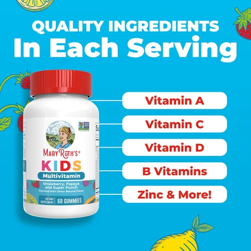 Vista 6 de MaryRuth Organics Vitaminas para niños Multi Sin azúcar Suministro para 2 meses Gomitas multivitamínicas para niños de 2 años en adelante