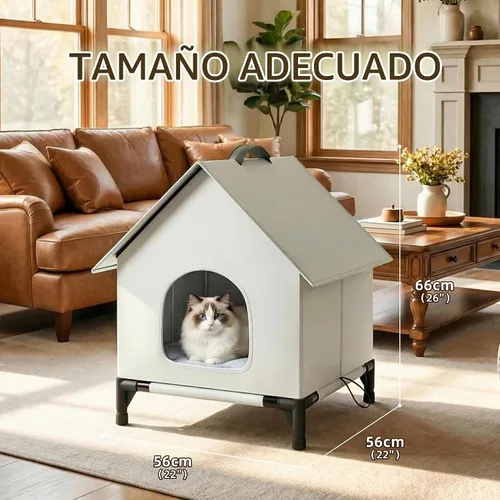 Vista 4 de Casa refrescante para gatos con bolsas de hielo para exteriores e interiores, aislada y resistente a la intemperie, refugio para gatos