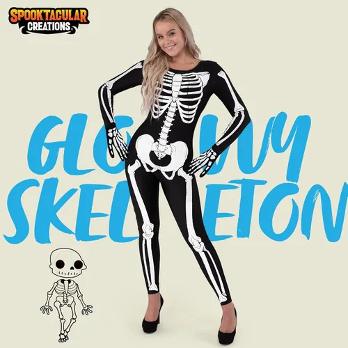 Vista 2 de Spooktacular Creations Disfraz de esqueleto para mujer adulta