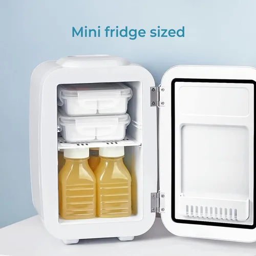 Vista 2 de carrotez Recipientes pequeños de 2 compartimentos, mini recipientes para aperitivos para mini refrigerador, pequeños recipientes divididos