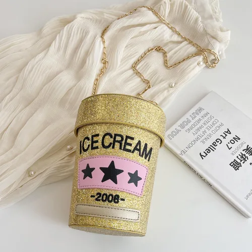 Vista 6 de LUI SUI Bolso cruzado de helado único para niñas, bolsos de hombro con forma de botella
