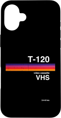Vista 22 de Funda para disfraz de nostalgia retro para iPhone 16 con gráficos de cinta VHS de los años 80 y 90