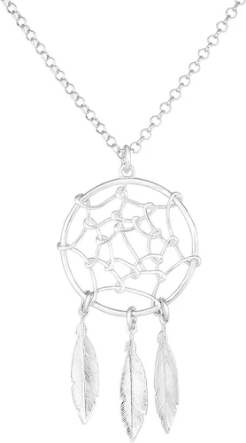 Vista 2 de Collar de plata de ley con dije de atrapasueños, 17 pulgadas, Plata esterlina