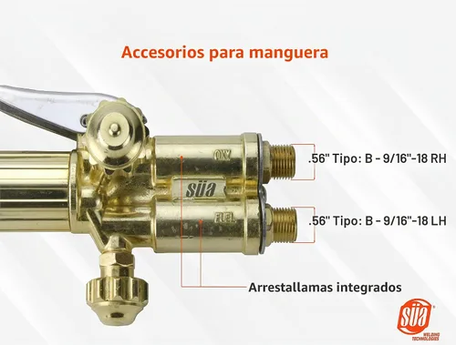 Vista 3 de SÜA - Antorcha de corte recto resistente de 21 pulgadas con cabezal de 90° - Compatible con ST900FC + punta de corte (propano)
