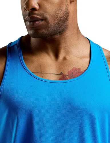 Vista 8 de ATHLIO - Camiseta deportiva sin mangas para hombre, Dry Fit, espalda en Y, para entrenamiento muscular, fisicoculturismo, gimnasio, paquete de 3