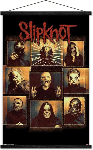 Vista 8 de Slipknot - Póster de pared a prueba de balas, 22.4 pulgadas de largo x 14.7 pulgadas, versión enmarcada en madera de granero