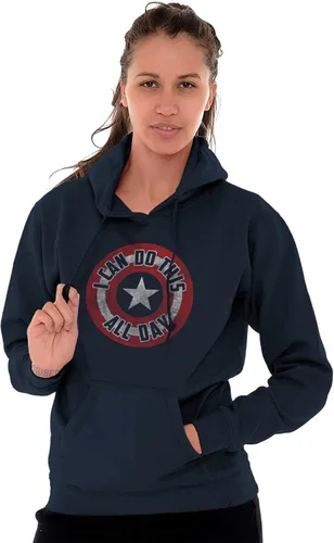 Vista 5 de Brisco Brands I Can Do This All Day Star Shield Hoodie Sweatshirt Women Men