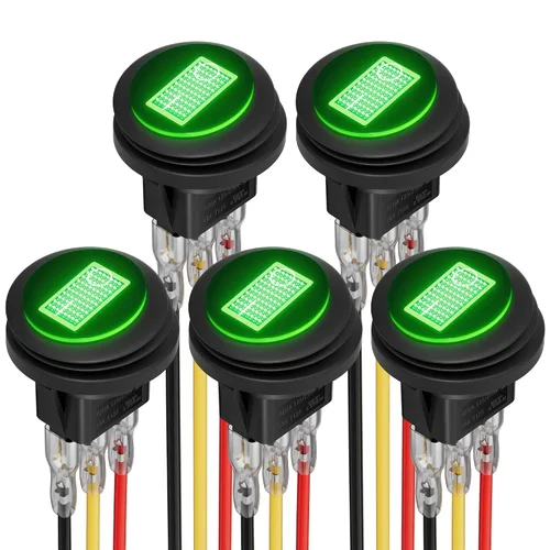 Vista 10 de DaierTek Interruptor basculante impermeable de 12 V y 20 A con luz LED azul, redondo, 3 pines, 12 voltios, palanca iluminada resistente a