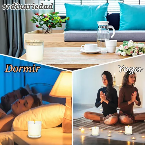 Vista 6 de 12 velas de soja blanca a granel de 6 onzas, juego de velas perfumadas de vainilla, velas de aromaterapia a granel, gran vela perfumada para aliviar