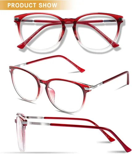 Vista 2 de DUCO Lentes de bloqueo de luz azul para lectura de computadora para hombres y mujeres DC5204