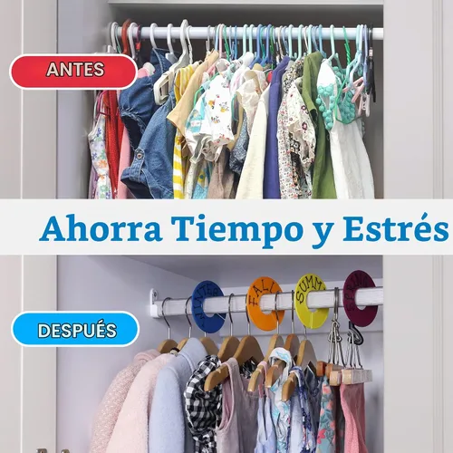 Vista 4 de Juego de 30 divisores de armario de color para colgar ropa - Divisores de ropa para organización
