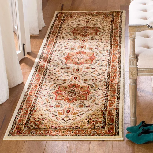 Vista 23 de SAFAVIEH Colección Lyndhurst Alfombra Decorativa - 2'3" x 4', marfil y rojo, diseño oriental tradicional, no desprende pelusa y de fácil cuidado