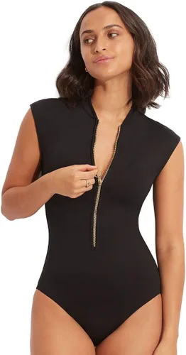 Vista 3 de Seafolly Traje de baño de una pieza con cremallera frontal y manga casquillo