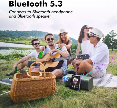 Vista 3 de Reproductor MP3 de 64 GB con Bluetooth 5.3, pantalla táctil de 2.8 pulgadas, sonido de alta fidelidad, reproductor MP4 portátil de música