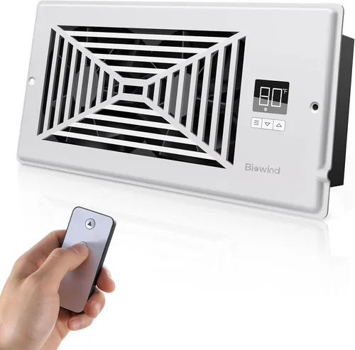 Vista 17 de BIOWIND Ventilador silencioso de refuerzo de registro se adapta a agujeros de registro de 4" x 10", ventilador de salida de aire acondicionado de 10