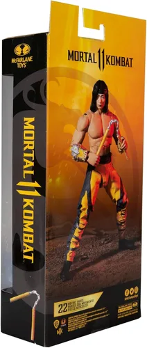 Vista 9 de McFarlane Toys Mortal Kombat Liu Kang (Fighting Abbot) Figura de acción de 7 pulgadas con accesorios