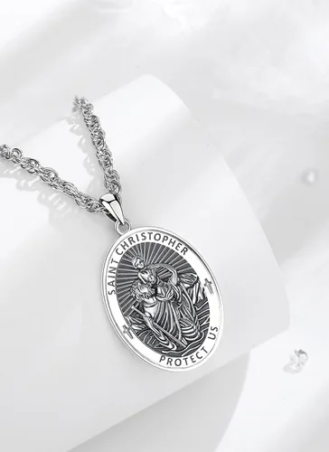 Vista 2 de CELESTIA Medallas de plata de ley 925 San MiguelSan CristóbalSan BenitoSan GabrielVirgen MaríaJesúsCaravacaMetatrónSello de los Siete Arcángeles